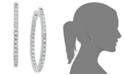 Macy's Diamond Oval In-and-Out Hoop Earrings in 14k White Gold (1/2 ct. t.w.)